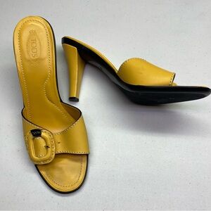 Tod's MUSTARD High Heeled Mules, 10, Winter Sale